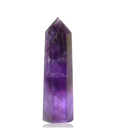 XIANNVXI 2" Amethyst Crystal Wand Healing Crystals Wand Tower Natural Gemstone Hexagonal Point Wand for Reiki Meditation Therapy Energy Direction