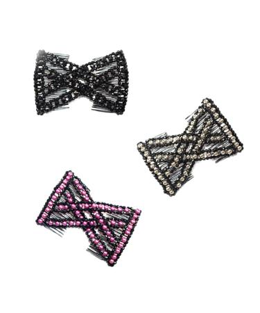 Zasiene Butterfly Stretch Hair Clips - 6-Piece Set | Magic Hair Combs & Flexible Styling Accessories | Random Rhinestone or Pearl Style - Buy Online on GoSupps.com