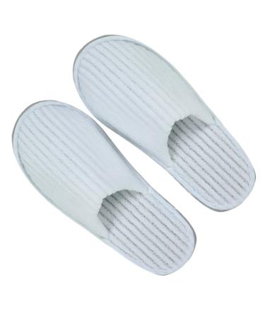 6 pairs of hotels lipers disposable slippers white closed toes fluffy coral fleece spa felt slippers for home guest use spa guests travel hotel - Buy Online on GoSupps.com