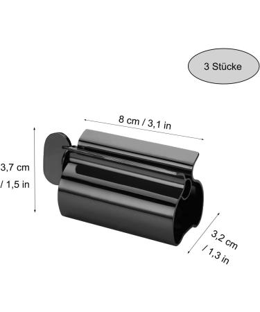 NUWIQ 3-Piece Stainless Steel Tube Squeezer Set | Perfect for Toothpaste Hand Cream & Mustard | Black | International Shipping Available - Buy Online on GoSupps.com