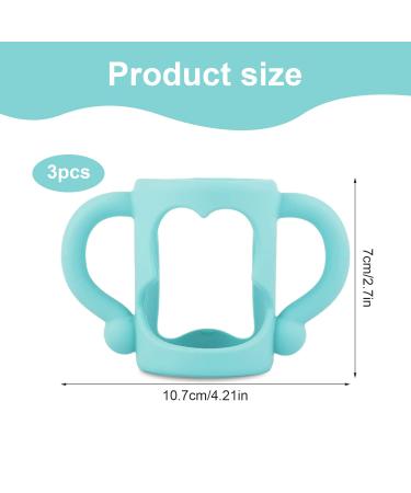 Soft Silicone Baby Bottle Handles - Perfect for Self-Feeding | Dr. Brown's 3-Piece Set (Pink Green Blue) - Ideal for Narrow Bottles - Buy Online on GoSupps.com
