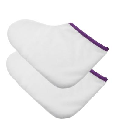 Housoutil 1pair Waxed Feet Fake Hair Edges Paraffin Wax Feet Booties Paraffin Wax Foot Cover Wax Warming Foot Cover Paraffin Wax Foot Warming Cover Gloves White Piguet Dedicated Polyester