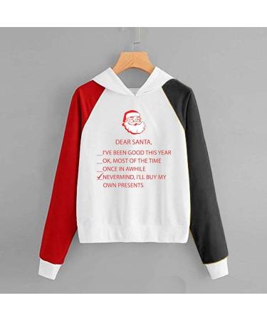 Bigfanshu Womans Tops Fashion Christmas Sweater Print Hooded Round Collar Long Sleeves - Buy Online on GoSupps.com