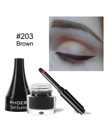 Go Ho Brown Eyeliner Gel Pot - High Pigmented Matte Cream Eye Makeup with Brush for Women - Buy Online on GoSupps.com
