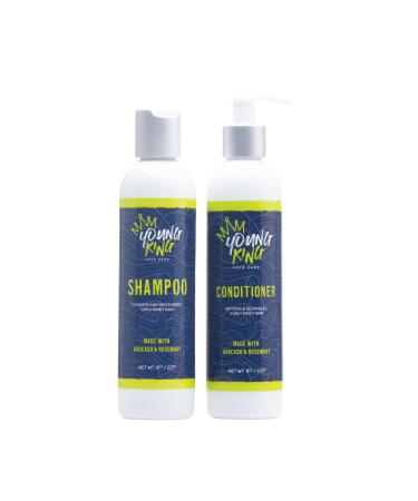 YOUNG KING HAIR CARE Kids Shampoo and Conditioner Set | Cleanse and Hydrate Natural Curls | Plant-Based and Harm-Free | 8 oz each