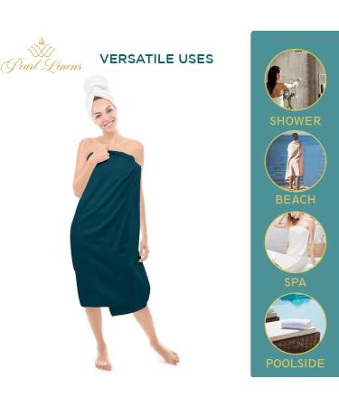 Pearl Linens Cotton Bath Sheet Pack of 2 - Quick Dry & Absorbent Oversize Towels for Hotel & Spa | Super Soft Teal Bath Sheet Set 35x70 - Buy Online on GoSupps.com