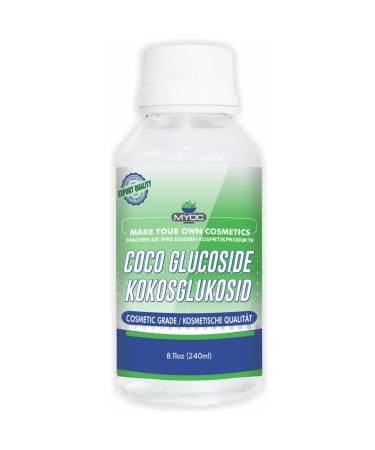 Coco Glucoside Cosmetic Grade 240 ml / 8 fl oz - Mild Non-Ionic Surfactant for Cleansers Shampoos and DIY Cosmetic Formulations