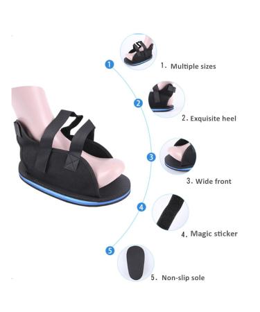 WEEOATAR Adjustable Post-op Shoe | Medical Boot for Post-Surgery & Injuries | Orthopedic Shoe for Broken Foot Toe Stress Fractures Bunions - Left & Right Foot (ML) Black - Buy Online on GoSupps.com