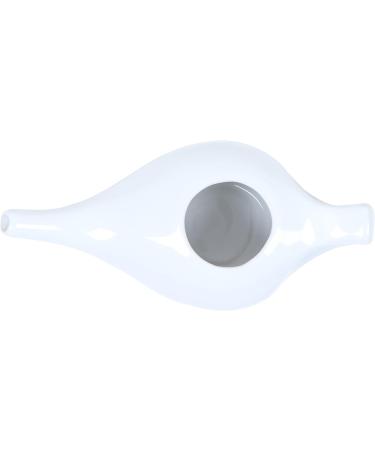 WholeLifeObjects Leak Proof Ceramic Neti Pot | Microwave & Dishwasher Safe | Natural Sinus Relief (White) - Buy Online on GoSupps.com