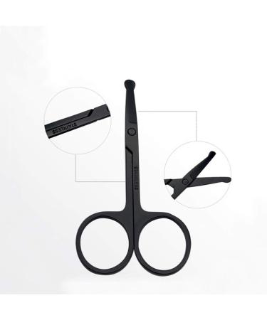 Healifty Stainless Steel Nose Hair Trimmer - Safety Nasal & Eyebrow Scissors (Black) - Buy Online on GoSupps.com