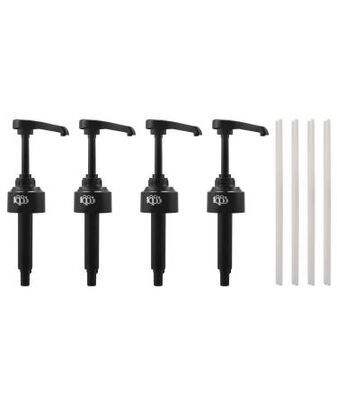 Doumneou 4 Pack 8ml Black Syrup Pumps, Great for Coffee Syrups, Snow Cones, Flavorings and More
