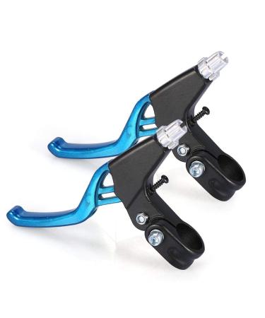 Brake Clutch Levers, Aluminium Mountain Bike Bicycle Cycling Brake Level Handles Lever Set(1 Pair) Blue