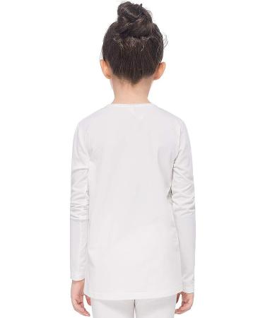 Mancyfit Girls Thermal Long Sleeve Top - Fleece Lined Underwear Baselayer | White (Small) - Buy Online on GoSupps.com