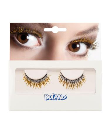 Boland - Self-adhesive eyelashes glitter 1 pair artificial eyelashes easy application eye-opening theme party carnival gold