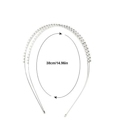 Glitzer Rhinestone Hair Bands for Brides | Vintage Silver Headbands for Parties & Weddings - Set of 2 - Buy Online on GoSupps.com