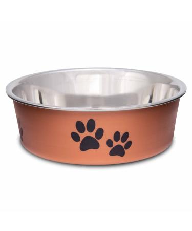 Loving Pets Stainless Steel Bella Dog Bowl Non-Slip Dishwasher Safe & Bacteria Resistant Metallic Pet Dish - Copper - Small (426 ml) Copper Small