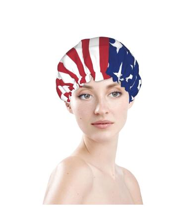 Women's Reusable American Flag Waterproof Shower Cap - Buy Online on GoSupps.com