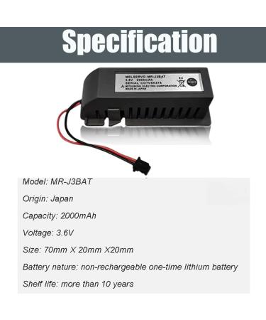 Buy 2 Pack 3.6V 2000mAh MR-J3BAT PLC Non-Rechargeable Li-ion Battery for ER6VC119A/B MELSERVO MR70 - Fast International Shipping - Buy Online on GoSupps.com