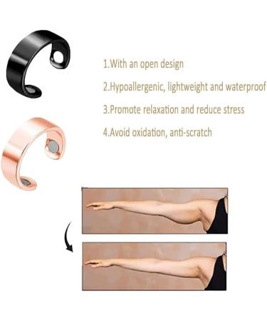 Tsadeer 4-Pack Adjustable Lymphatic Drainage Therapy Magnetic Rings - Unisex Alloy Wellness Accessories - Buy Online on GoSupps.com