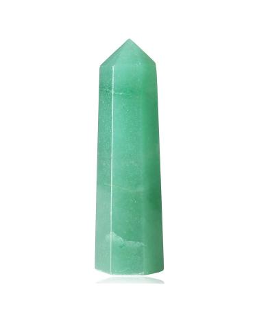 XIANNVXI 2" Green Aventurine Crystal Wand Healing Crystals Wand Tower Natural Gemstone Stone Hexagonal Point Wand for Reiki Meditation Therapy Energy Direction