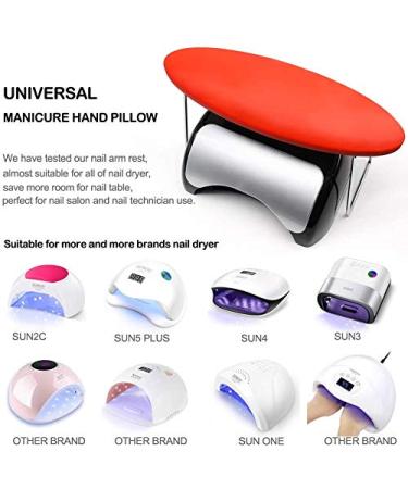 Feadem Nail Arm Rest - Waterproof Wear-Resistant Microfiber Leather Hand Pillow for Salon Manicure - Red - Buy Online on GoSupps.com