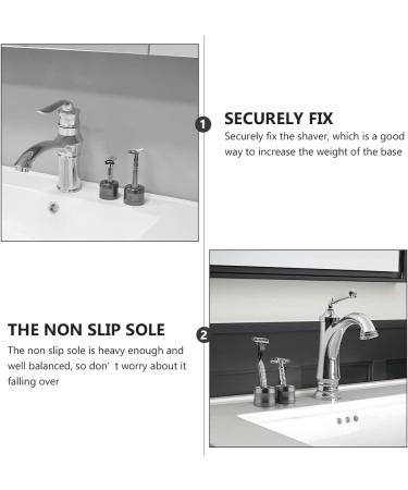 Lurrose Razor Holder for Men - Aluminum Alloy Manual Razor Rack & Brush Holder - Durable Safety Razor Stand - 4.3x4.3cm Silver - Buy Online on GoSupps.com