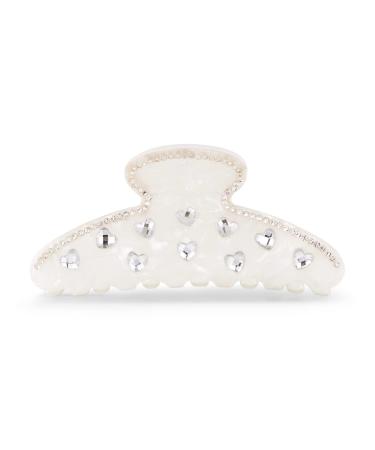 Lily & White ivybone Acrylic hair clips for women with heart shape rhinestone stream claw hair clips women clips hair claw -resistant medium size jaw clips women hair accessories hc2122a