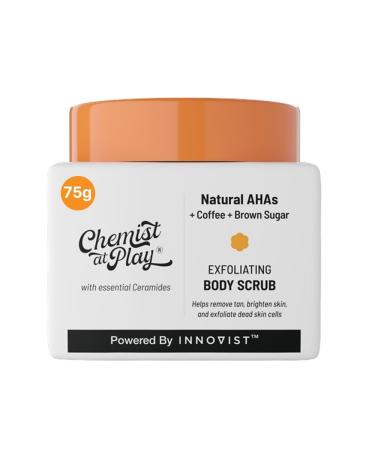 Exfoliating Body Scrub For Removing Tan & Dead Skin Cells | Rough & Bumpy Skin Tanned & Pigmented Skin | For Smooth Soft & Bright Skin | Natural AHAs | Coffee 2.6 fl oz.
