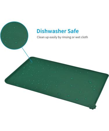 Audwud Silicone Waterproof Pet Feeding Mat - Anti-Slip Dog & Cat Bowl Mat | 71x46 cm | Hunter Green - Perfect for International Shipping - Buy Online on GoSupps.com