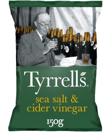 Chips Tyrrell's au Vinaigre de Cidre et Sel de Mer - Saveur Anglaise Irr sistible - Id ales pour l'Ap ritif - 150g - Le Lot De 4 - Buy Online on GoSupps.com