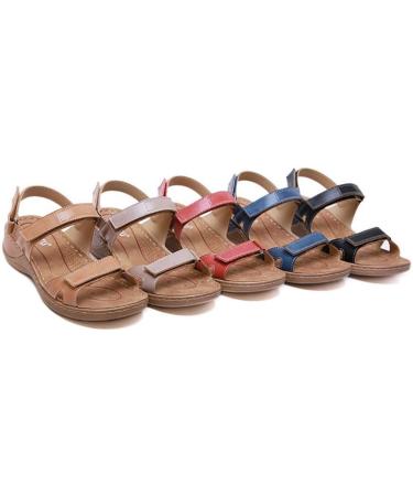 Creev Women's Summer Wedge Sandals - Open Toe Leisure Shoes Soft Flip Flops Red (36 EU) - Buy Online on GoSupps.com