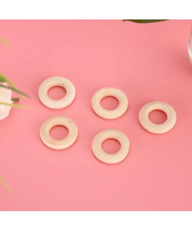 100 pcs 25mm Natural Wooden Baby Teething Rings - DIY Craft Accessories for Safe Teething - Buy Online on GoSupps.com