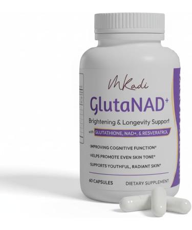 MKADI GlutaNAD+ Brightening & Longevity Support L-Glutathione & NAD+ Antioxidant Complex Skin Glow Cellular Energy & Healthy Aging 60 Vegan Capsules NAD+ - Buy Online on GoSupps.com