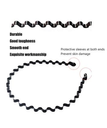 3PCS Black Metal Hairbands - Fashion Spring Headband for Men & Women - Unisex Sports Wide Hair Band Hoop Clips - Buy Online on GoSupps.com