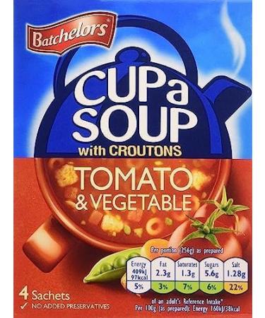 Batchelors Cup a Soup Tomato & Vegetable Instant Soup Sachets 104 g Box (Pack of 9 Boxes - Each Contains 4 Sachets) - Buy Online on GoSupps.com