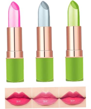 OnIUeZky Aloe Vera Lipstick Long Lasting Moisturizer Lip Balm Temperature Color Change Lip Gloss Set 3PCS - Buy Online on GoSupps.com