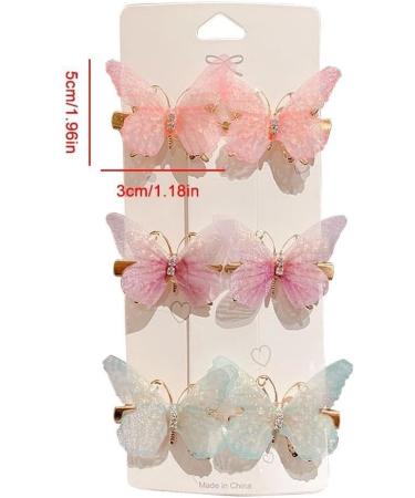 6PCS Colorful Butterfly Hairpins Hair Clips Barrettes Women Sweet Hair Rainbow Random Fashion Headwear Hair Accessories - Buy Online on GoSupps.com