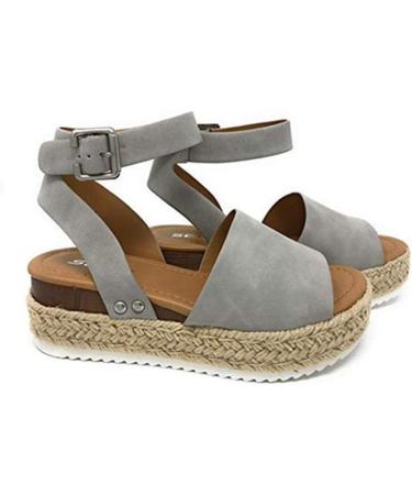 Buy Stylish Retro Peep Toe Wedge Sandals for Women - Summer High Heels Espadrilles in Black Brown & Gray | International Shipping Available - Buy Online on GoSupps.com