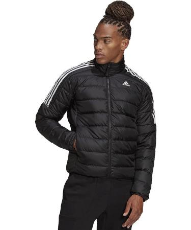 adidas Men's Essentials Down Jacket - Medium Black | Lightweight & Warm - Buy Online on GoSupps.com