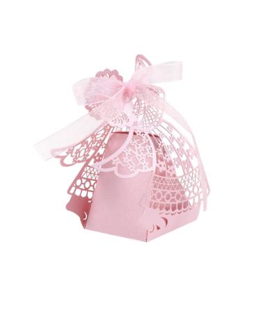 SHINEOFI 50pcs Pink Gift Boxes Wedding Candy Box 1 count (Pack of 1) Pink