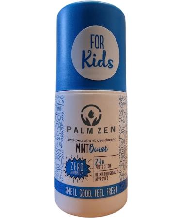 Palmzen Children's Mint Burst Roll-On Deodorant | Vegan & Dermatologist Tested | Aluminium & Alcohol Free - Buy Online on GoSupps.com