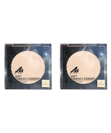 Manhattan Soft Compact Powder bright compact powder with powder quaste for a matt even complexion color natural cells 1 1 x 9g (pack with 2) 1 naturallle 9 g (2 Pack)