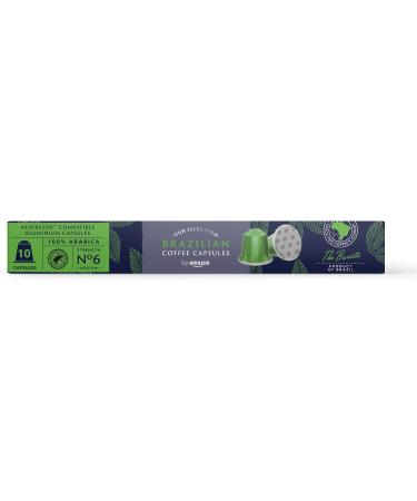 by Amazon Nespresso Compatible Brazilian Coffee Brazilian Medium Roast 100 Aluminum Capsules 10 Count (Pack of 10) - Rainforest Alliance Certified - Buy Online on GoSupps.com