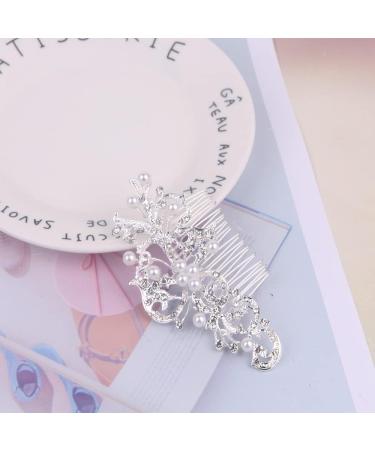 BSLVWG Bridal Wedding Hair Clip Comb Bridal Flower Side Hair Clips Pearl Bridal Headpiece Wedding Accessories for Women and Girls (03) - Buy Online on GoSupps.com