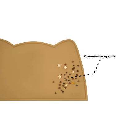 Ohmo Bowl Pad for Small Dogs & Cats - Non-Slip Waterproof Silicone Feed Mat (46x25cm) - Honey Color - Buy Online on GoSupps.com