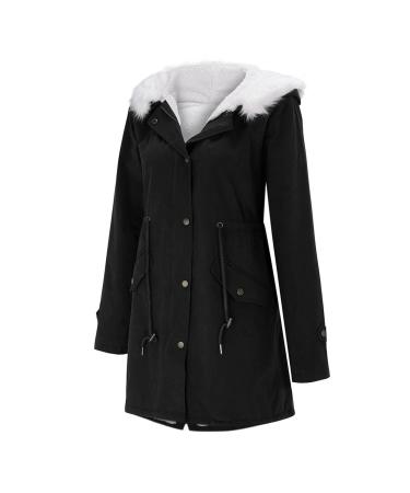 Hehiy ladies winter coat warm quilted coat long with hood black coat women elegant jacket black women elegant winter quilted vest women short beige winter coat women ragwear 4xl black