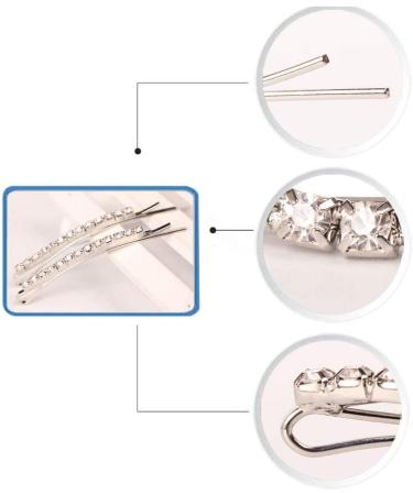 12 Pieces Rhinestone Bobby Pins Silver Metal Hair Clips Crystal Hair Pin Decorations for Lady Women Girls - Buy Online on GoSupps.com
