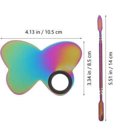 Buy KALLORY Heart-Shaped Stainless Steel Mixing Palette & Spatula Tool for Nail Art | Perfect for Salon & Home - International Shipping Available - Buy Online on GoSupps.com