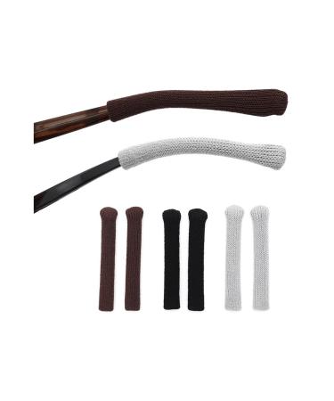 Jcyuani 4 pairs of glasses brick cover smoothness anti-slip covering anti-shedding knitted glasses footbag glasses replacement accessories hearing protection against friction