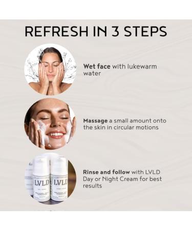 LVLD Gentle Hydrating Facial Cleanser (3oz) pH Balanced Soap-Free Daily Face Wash with Hyaluronic Acid For Sensitive & Dry Skin Non-Stripping Made in USA - Buy Online on GoSupps.com